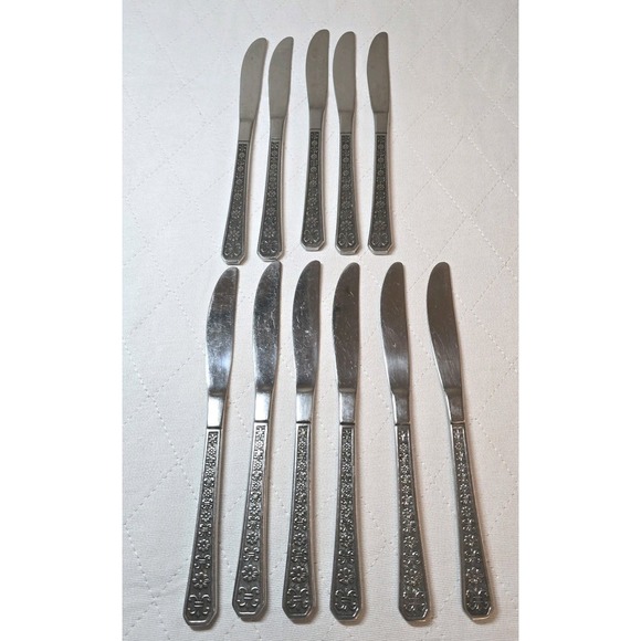 Interpur Florenz Stainless Butter Dinner Knife Silverware Flatware Lot Of (11) - Picture 1 of 9